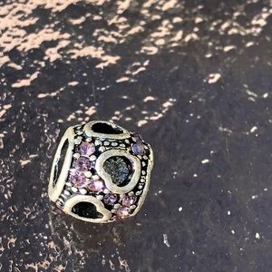 Heart charm Pink stones Valentines Day bracelet